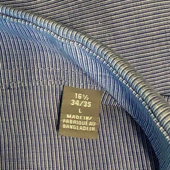 MICHAEL KORS PINSTRIPE BUTTON DOWN LONG SLEEVE‎ SHIRT SIZE 16.5 (LARGE) - Picture 8 of 8